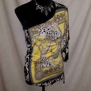 Off shoulder satin blouse